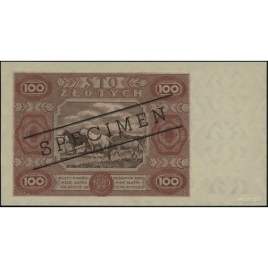 100 złotych 15.07.1947, seria F, numeracja 0000000, cza...