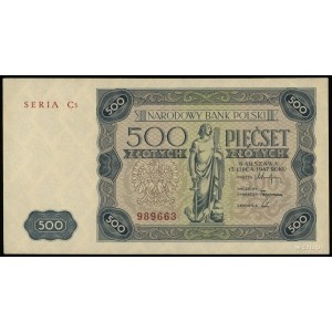500 złotych 15.07.1947, seria C3, numeracja 989663, Luc...