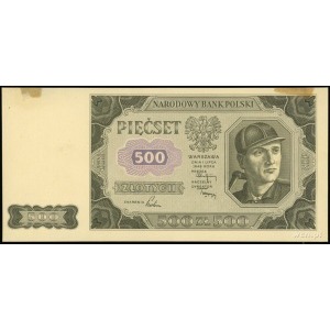 próba kolorystyczna banknotu 500 złotych 1.07.1948, bez...