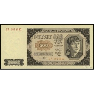 500 złotych 1.07.1948, seria CA, numeracja 3074962, Luc...