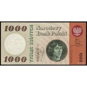 1.000 złotych 29.10.1965, perforacja WZÓR, seria G, num...