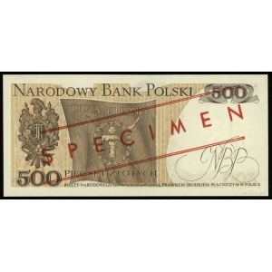 500 złotych 15.06.1975, czerwone ukośne “WZÓR” / “SPECI...