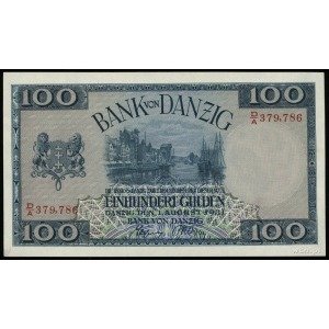 Bank von Danzig, 100 guldenów 1.08.1931, seria D/A, num...