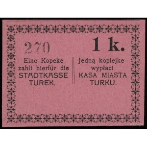 Turek, Kasa miasta, 1, 2 i 50 kopiejek (1914), Podczask...