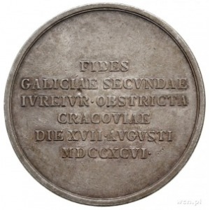 medal sygnowany J.N.Wirt, wybity w 1796 r., z okazji pr...