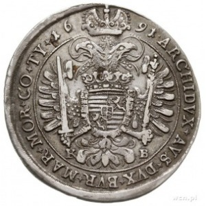 Leopold I 1657-1705, talar 1691 KB, Krzemnica, srebro 2...