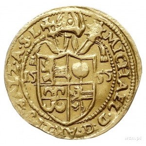 Michał von Kuenburg 1554-1560, dukat 1555, złoto 3.35 g...