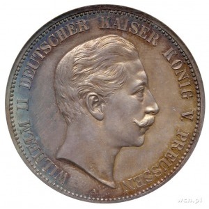 Wilhelm II 1888-1918, 5 marek 1900 A, Berlin, wybite st...