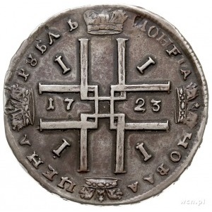 rubel 1723, Krasnyj Dvor (Moskwa), srebro 27.36 g, Bitk...