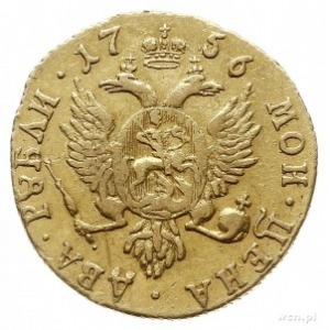 2 ruble 1756, Krasnyj Dvor (Moskwa), złoto 3.20 g, Bitk...