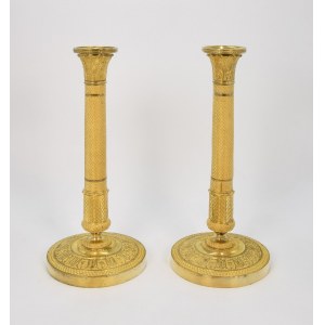 Louis-Isidore CHOISELAT (1784 - 1853) - attributed, Pair of candlesticks - candlesticks in empire style circa 1810.