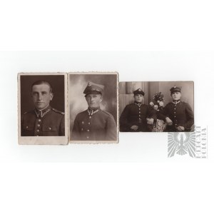 II RP - Satz von 3 Fotos von Soldaten aus dieser Zeit
