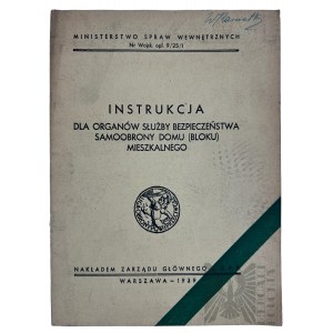 II RP - Instruction for security service organs for self-defense of a residential house (block), published by the LOPP main board, 1939
