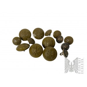 PSZnZ Set of Polish Buttons with Eagle