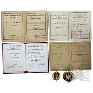 People's Republic of Poland - A set of badges and ID cards after Ensign. Henryk Pawlak.