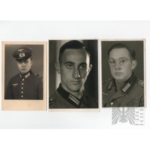 2WŚ - Zestaw 3 Niemieckich Zdjęć Portretowych - Wehrmacht&nbsp;
