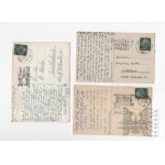 2WW- Sada 7 německých pohlednic se zajímavými známkami, 1931-41