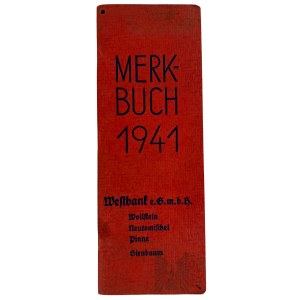 2WW Německý kalendář NSDAP Merkbuch 1941. - Wöllstein Wolsztyn, Pienne