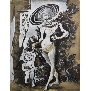 Pablo PICASSO (1881-1973), Venus et L’amour voleur de miel, ok.1960