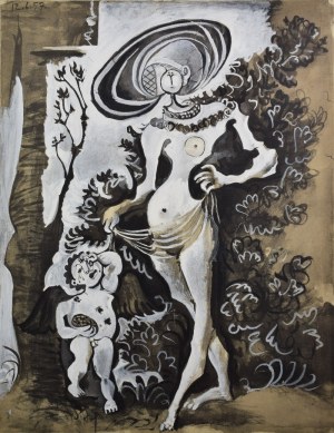 Pablo PICASSO (1881-1973), Venus et L’amour voleur de miel, ok.1960