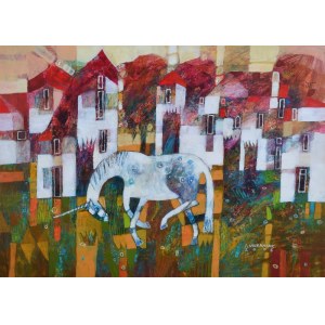 Alicja SLABOÑ-URBANIAK (b. 1962), Houses and the Unicorn, 2005