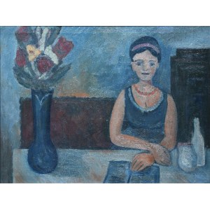 Zygmunt KROWICKI (ur. 1925), Dziewczyna przy stole