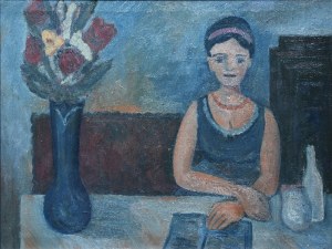 Zygmunt KROWICKI (ur. 1925), Dziewczyna przy stole