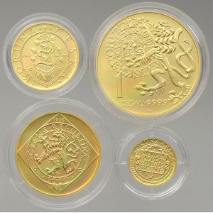 Česká republika (od 1993), 1000 Kč, 2500 Kč, 5000 Kč, 10000 Kč 1996 Koruna česká. sada zlatých pamětních mincí