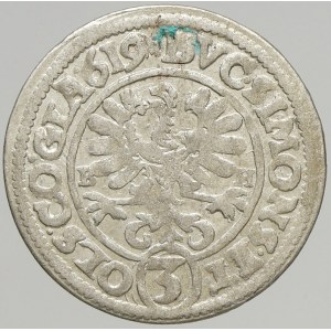 Münsterberg - Olešnice, Jindřich Václav + Karel Friedrich. 3 krejcar 1619 BH Rychleby