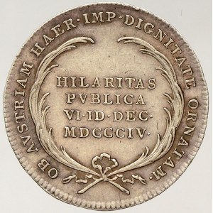 František II. / I., Menší žeton na prohlášení rakouským dědičným císařem ve Vídni 6.12.1804