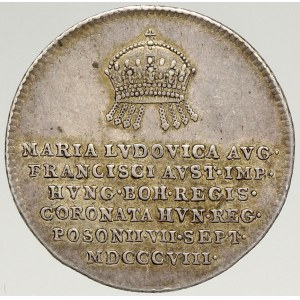 Marie Ludovika (manželka Franriška II./I.), Malý žeton ke korunovaci na uherskou královnu v Bratislavě 7.9.1808