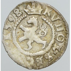 Rudolf II. (1576-1612), Bílý peníz 1598 K. Hora-Herold/Dominig