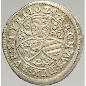 Mince dobrého zrna, 3 krejcar 1624 Štýrsko