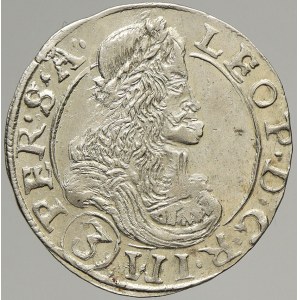 Leopold I. (1657-1705), 3 krejcar 1678 K. Hora - Krahe