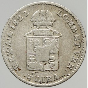 František II./I. (1792-1835), 1/4 lira 1822 M