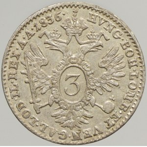 Ferdinand V. (1835-48), 3 krejcar 1836 A