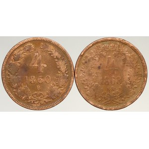 Konvenční měna, 4 krejcar 1860 B, 1868 KB