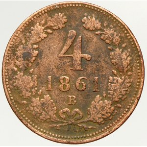 Konvenční měna, 4 krejcar 1861 B