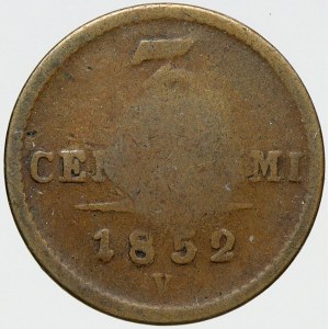 Konvenční měna, 3 centesimi 1852 V
