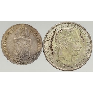 Zlatníková měna, 1/4 zlatník 1860 A, 6 krejcar 1849 A