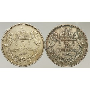 Korunová měna, 5 K 1900 KB, 1907 KB