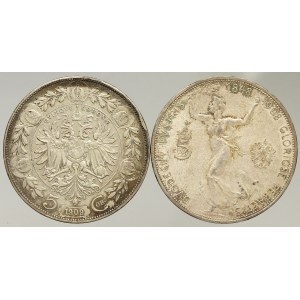 Korunová měna, 5 K 1908 jubilejní, 1909 Schwarz