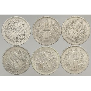 Korunová měna, 1 K 1895 (2x), 1896 (2x), 1898 2x)