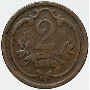 Korunová měna, 2 hal. 1900
