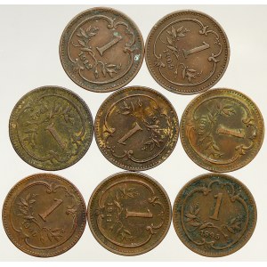 Korunová měna, 1 hal. 1895, 1896, 1900, 1901, 1902, 1909, 1911, 1912