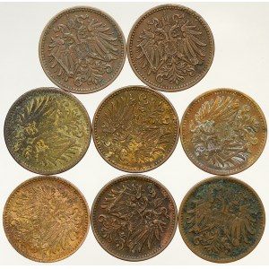 Korunová měna, 1 hal. 1895, 1896, 1900, 1901, 1902, 1909, 1911, 1912