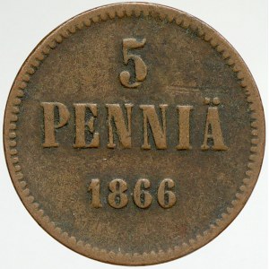 Finsko pod Ruskem, 5 penniä 1866