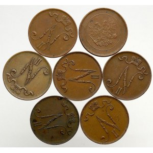 Finsko pod Ruskem, 5 penniä 1898, 1908, 11, 13, 15, 16, 17