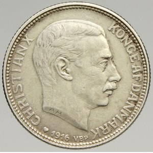 Dánsko, Kristián X. (1912-1947). 1 krone 1916 VBP