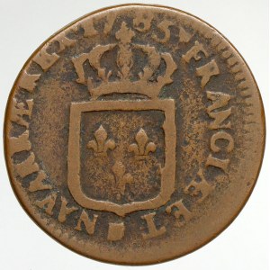 Francie, Ludvík XVI. (1774-1793). 1 sol 1785 zn. minc. nečit.